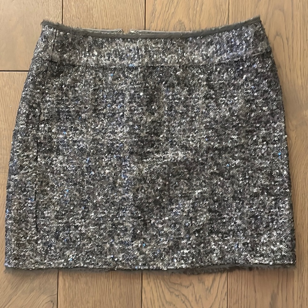 Zadig & Voltaire Silver Sequin Skirt Size 0